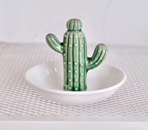 PUDDING CABIN Cactus Gifts for Women Christmas, Cactus Ring Holder Dish, Birthday Gifts for Women Thanksgiving Xmas Valentine's Day, Decorative Cactus Decor, Home Decor - style: Cactus Green