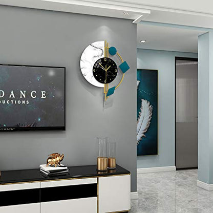 Large Wall Clocks Battery Operated Modern Clock for Living Room | Analog Silent Non-Ticking Bedroom Office Kitchen Home Decor Metal Glass Wall Decoration for Indoor House Gold 19*22 inch - style: Contemporary