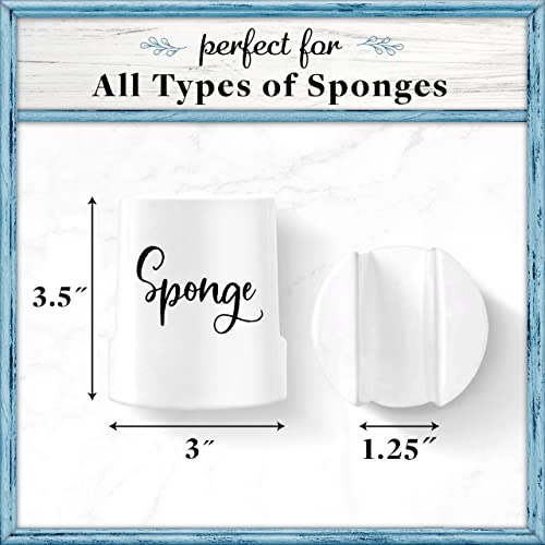 Home Acre Designs Sponge Holder for Kitchen Sink - Rustic Farmhouse Home & Kitchen Decor - White Ceramic - style: Farmhouse
