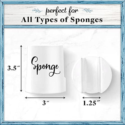 Home Acre Designs Sponge Holder for Kitchen Sink - Rustic Farmhouse Home & Kitchen Decor - White Ceramic - style: Farmhouse