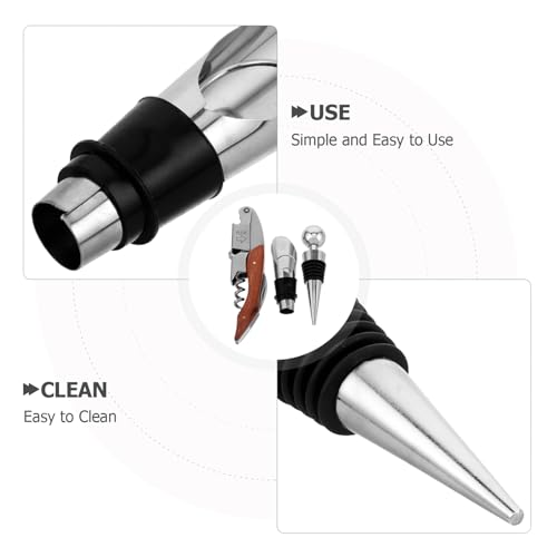 Cabilock Complete Wine Accessory Kit Bottle Opener Waiters Corkscrew Pourer Stopper Home Party Use
