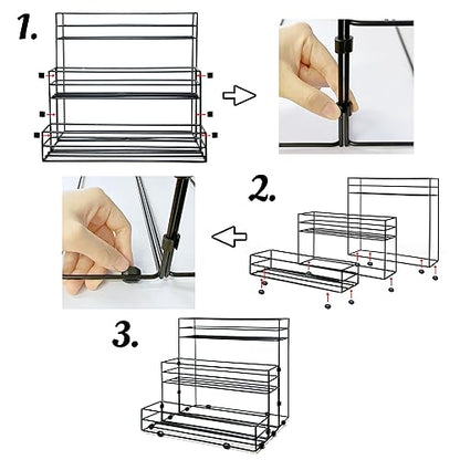 12 Bottles Coffee Syrup Organizer, 3 Tier Syrup Stand, Syrup Rack | Coffee Syrup Holder for Coffee Bar Station, Syrup Rack Organizer,Wine Rack for Countertop, Bottle Rack for Cocktail, Dressing - size: 3-Tier