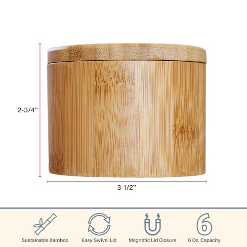Totally Bamboo Salt Cellar with Swivel Lid, Salt Container for Countertop | Easy-open magnetic lid for one-hand use while cooking. 6 oz salt box for favorite salts, seasonings, or herbs. - style: Original Salt Box