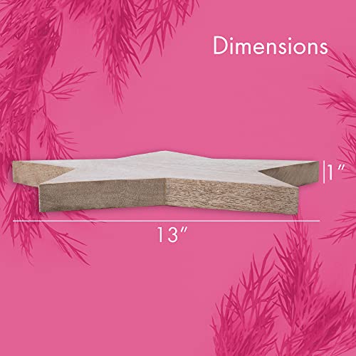 Mary Square Natural Brown Star 13.25 x 13 Mango Wood Christmas Cheese Cutting Board - style: Star