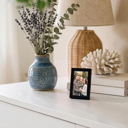 Americanflat 2x3 Picture Frame - Slim Molding - Black | Wall or tabletop display with included easel, secure turn-tab backing, fits photos, posters and art - color: Black, size: 2x3