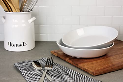 Double Line 9.5"/36 oz Dinner Bowl, Set of 2, White - color: White, size: Dinner Bowl