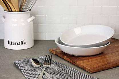 Double Line 9.5"/36 oz Dinner Bowl, Set of 2, White - color: White, size: Dinner Bowl