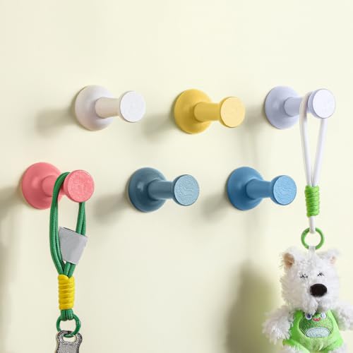 6 Pack Cute Wall Coat Hooks Nordic Wood Adhesive Coat Hanger Pushpin Shape Nordic Decorative Hooks for Classroom Bedroom Nursery Keys Hats Hanging Rack(Boho, Pushpin) - color: Boho, style: Pushpin