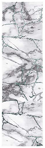 SAFAVIEH Craft Collection Runner Rug - 2'3" x 6', Grey & Green, Modern Abstract Design, Non-Shedding & Easy Care, Ideal for High Traffic Areas in Living Room, Bedroom (CFT877Y) - color: Grey/Green, size: 2'3" x 6' (Runner)
