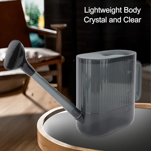 Indoor Watering Can 1.8L | Long Spout for Deep Root Watering/Prevents Splashing | Sturdy PP Flower Water Can for Garden & Houseplants (Gray) - color: Gray