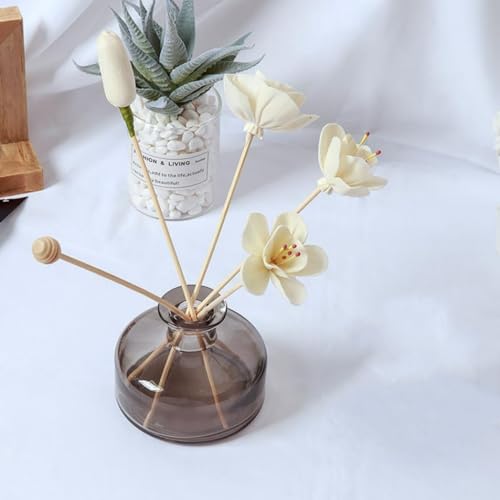 Glass Bud Vase Empty Glass Diffuser Bottles Refillable Aromatherapy Jars Small Vases for Flowers Vases Centerpiece for Wedding Home Essential Oils Office Table Decor (Gray-1) - color: Gray-1