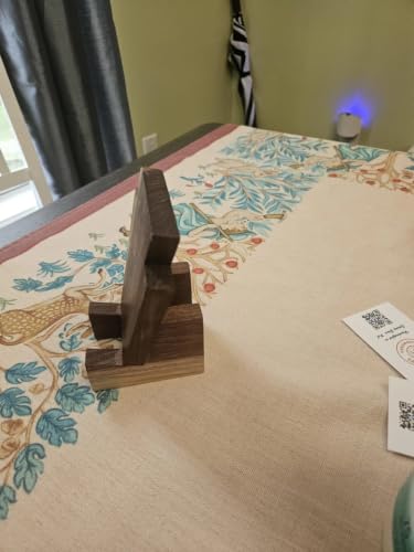 Modern Wooden Desk Decor, Abstract Geometric Tabletop Sculpture, Dark Brown Minimalist Decorative Accent for Home Office Living Room Bedroom, Handcrafted Wood Art Piece