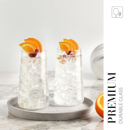 Krosno Water Glasses Set of 4, 20.3 oz, Infinity Collection | Highball Drinking Glasses, Lead-Free Crystal Glassware, Tapered Juice Glasses, Water Coctails Glass Set, Dishwasher Safe - size: Water 20 fl-oz (Set of 4)
