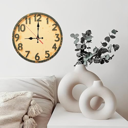 Speckled Beige Minimalist Wooden Wall Clock (25cm×25cm)