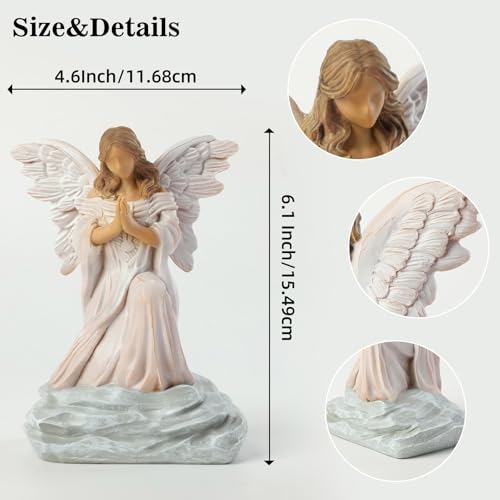 Guardian Angel Statue with Praying Hands - Sympathy, Remembrance, Healing, and Mother’s Day Resin Collectible Decorations for Home, Mom, Grandma