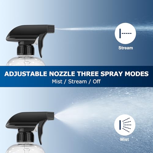 Veco 15oz Graduated Spray Bottles, 4-Pack — 360° Any-Angle Spraying for Easy Dilution, Leak-Resistant spray bottles for Cleaning, Plants, Hair & Pet Use + Foldable Funnel - size: 15oz 4pack