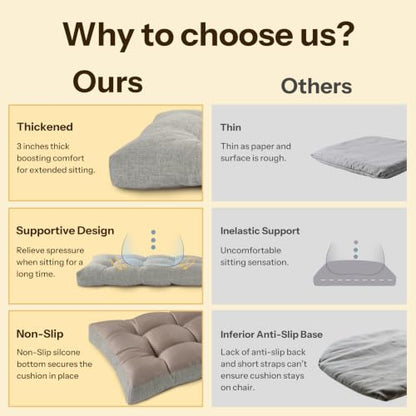 Bench Cushions for Indoor Furniture 42"X17"X3", 1 PC, Light Grey | 3"/8 cm Thick, Soft Non-Slip Window Seat Cushion, Tufted Bench Seat Cushion for Dining, Piano Benches and Window Seats - color: Light Grey