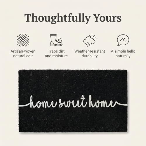 | Natural Coir Doormat | Home Sweet Home Design | Bliss in Black - 17x30 - color: Bliss in Black2
