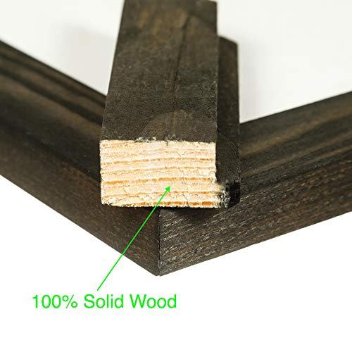 Rustic Wooden Square Picture Frames 4x4 - Set of 2-100% Natural Solid Eco Wood with Real Glass for Wall Mounting and Tabletop Display Photo Frame - Charcoal - color: Charcoal