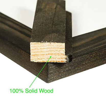 Rustic Wooden Square Picture Frames 4x4 - Set of 2-100% Natural Solid Eco Wood with Real Glass for Wall Mounting and Tabletop Display Photo Frame - Charcoal - color: Charcoal