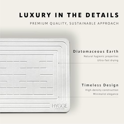 Diatomaceous Earth Stone Bath Mat - Ivory Tile | Modern Fast Dry Bathroom Floor Shower Mat, Quick Drying Premium Luxury Diatomite Spa Stone Gift, Non-Slip Base, 23.6" x 15.4" - color: Ivory Tile
