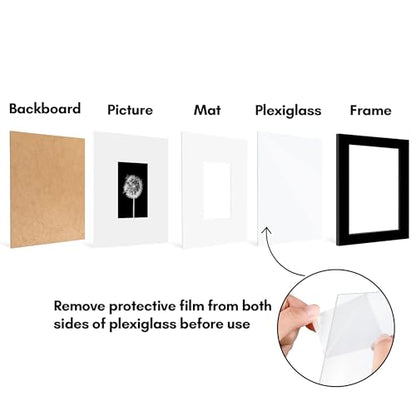 Americanflat 5x6 Picture Frame 2-Pack - Matted to 2x3 - Black | Slim Molding construction, Polished plexiglass front, wall or tabletop display with included easel, triangle hangers included - color: Black, size: 5x6