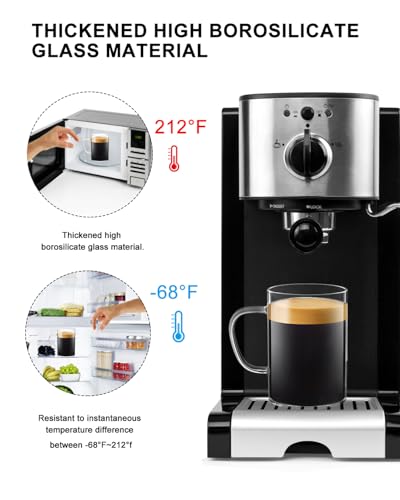 LUXU Glass Coffee Mugs, 16 oz Ice coffee cups,Large Beer Mugs Set of 4 | Everyday Drinkware,Water Glass,Glass Drink Tumblers,Bar Glassware,Borosilicate Glass Mugs with Handle for Hot/Cold Beverages - style: 16 oz clear mugs