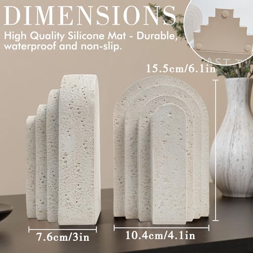 Heavy Duty Arch Resin Decorative Bookends for Shelves Set of 2 | Non-slip base, Scratch-resistant finish, Weighted shelf support