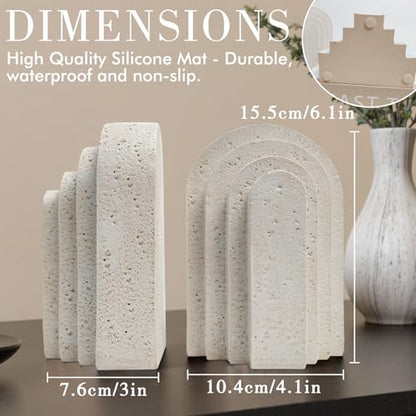 Heavy Duty Arch Resin Decorative Bookends for Shelves Set of 2 | Non-slip base, Scratch-resistant finish, Weighted shelf support