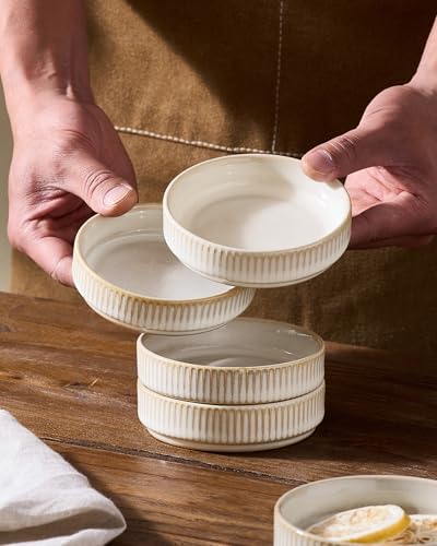 famiware Soy Sauce Dish, 4oz Dipping Bowls Set of 8, Cappuccino White | Ceramic Individual Dip Sauce Cups/Dishes/Plates, Small Serving Bowls for Side Dishes, Condiments, Sushi, Reactive Glaze - color: Cappuccino White, size: 8pcs