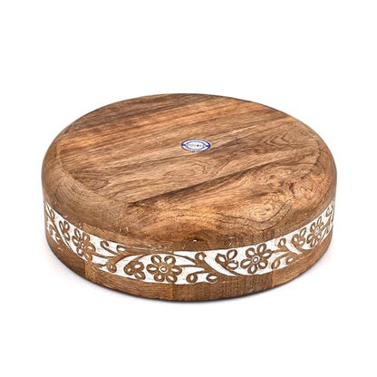 Mango Wood Decorative Bowl – Rustic Wooden Table Centerpiece for Dining Room, Living Room & Kitchen Home Décor (10" X 10" X 3'')