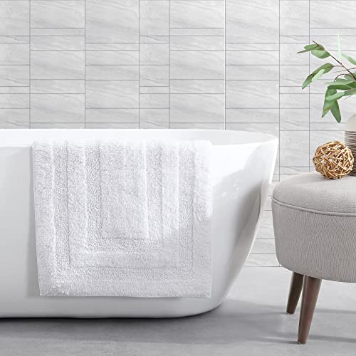 Nautica - Bath Rugs, Reversible Tufted Cotton Bath Mat, Soft & Absorbent, Oeko-Tex Certified (Micellar Solid White, 2-Piece) - color: White