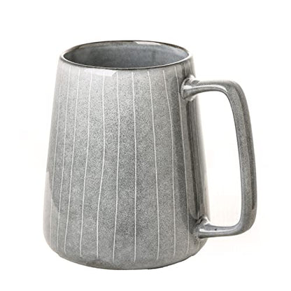 Large Ceramics Coffee Mugs,24 OZ,Large Handle Design,Extra Large Tea and Coffee Cup for Office and Home，Microwave And Dishwasher Safe(24 oz Gray) - color: 24 oz Gray