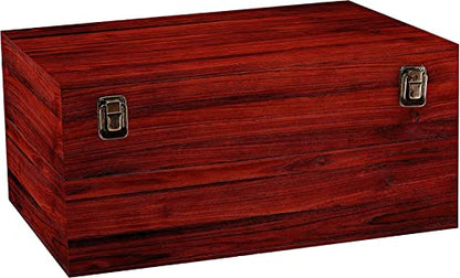 Large Wooden Box - 14" x 10" x 6.5" - Unfinished Pine Wood Box for Crafts, Storage, Keepsakes & Memory - Hinged Lid