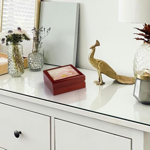 3dRose Image of Huge Daisy Flowers On Weathered Light Tan Planks Jewelry Box 7 x 7 inch with 4 inch tile