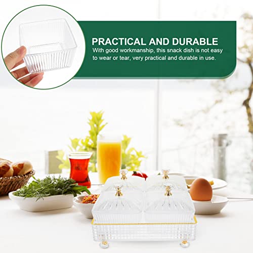 Cabilock Divided Snack Plate with Tray 7.28In Serving Bowl for Nuts Dried Fruit Candy Party Appetizer Food Storage Container