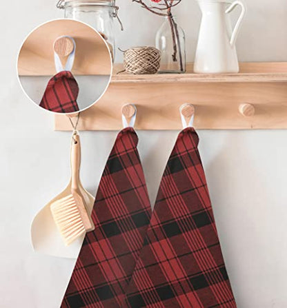 Utopia Towels Red & Black Dish Towels [12 Pack - 15 x 25 Inc] 100% Cotton | Highly Absorbent & Reusable Cleaning Bar, Tea, Kitchen and Dishcloths Set - 200 GSM - color: Red & Black
