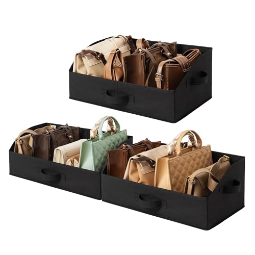 GRANNY SAYS Trapezoid Closet Storage Bins, Large, Black, 3-Pack | Shelf Storage Baskets, Clothes Storage Bin, Closet Organizer and Storage Bins, Clothing Bins for Closet Shelves - color: Black, size: 19¾"L x 11"W x 7¾"H
