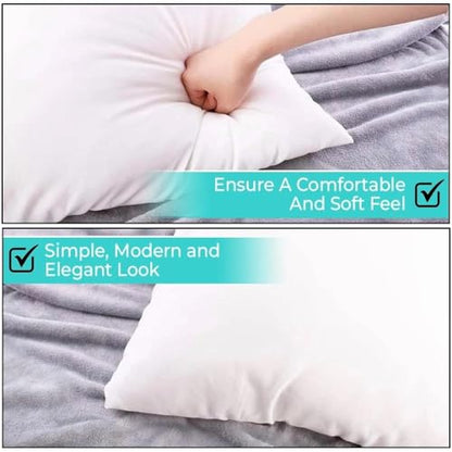 QUBA LINEN Throw Pillow Inserts (Set of 2, White), 14x14 Inches - Premium Cushion Fillers for Sofa, Bed, and Home Décor (14x14 Inch (Pack of 2)) - size: 14x14 Inch (Pack of 2)