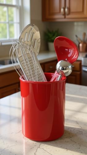 Calypso Basics by Reston Lloyd Plastic Utensil Holder, Red - color: Red, size: Utensil Holder