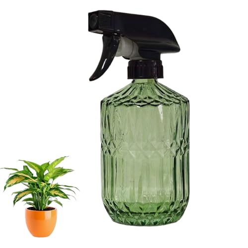 YYTSGG Glass Plant Mister Bottle, 15oz, Army Green, Adjustable Mist Nozzle | Refillable Water Spray Bottle for Indoor Flowers, Outdoor Gardening, Cleaning, Hair and Pets Care - color: Army Green