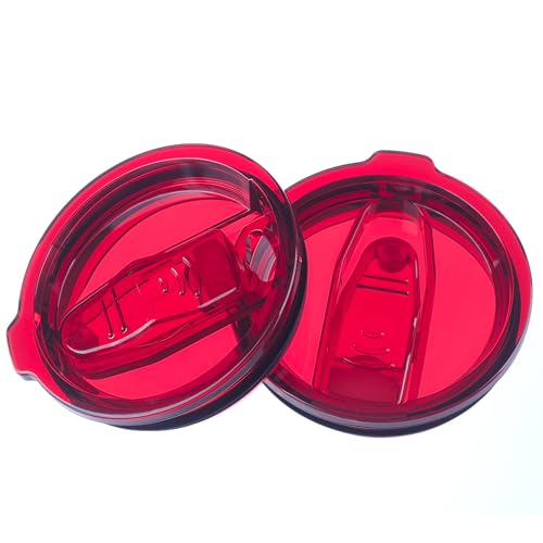 2 Replacement Lids for 30oz Stainless Steel Tumbler Lids - Only Replace The lid With A Top Diameter Of 3.91 inches (Bottom Diameter Of 3.74 inches) - color: 30OZ Seal (2 Red)