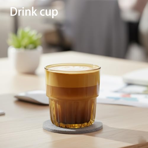 6 Pack Plastic Drinking Glasses, Stackable, 200 ml/7oz Colored Water Cups | Unbreakable Reusable tumblers for juice, kitchen, camping, kids