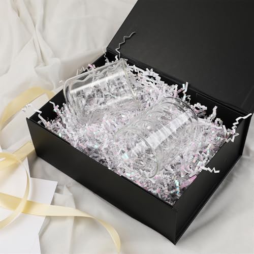 Black Gift Box,10x7.3x3.5 Gift Boxes With Lids For Presents Includes Ribbon And Diy Printable Sticker Paper,Bridesmaid Proposal Box,Magnetic Gift Box For Birthday,Wedding,Graduation - color: 10x7.3x3.5inch-Black-Pack 5