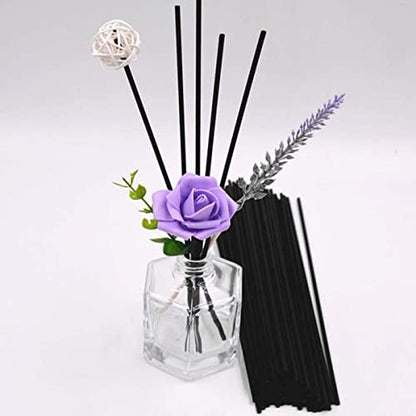 100PCS Reed Diffuser,7 Inch Aromatherapy Diffuser Black Fiber Sticks-Black Reed Diffuser Sticks for Home Office Spa and Bedroom - color: Black