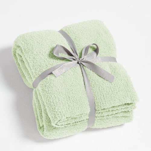 Knit Throw Blanket for Mint Green - Super Soft Lightweight Plush Fuzzy Fluffy Cozy Blankets and Throws for Sofa Bed, 60 x 80 inches - color: Mint Green, size: Twin(60"x80")