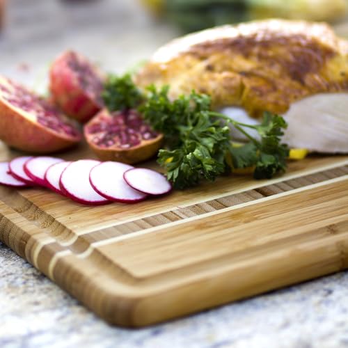 Totally Bamboo Dominica Large Cutting Board with Juice Groove, 20-5/8" x 12-1/2" - size: 20.6"L x 12.5"W