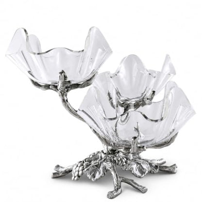 Arthur Court Grape 3-Tier Acrylic Bowl Stand - Elegant Serving Solution for Parties - 9.5 x 12 Inches