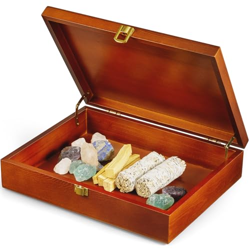 Wood Keepsake Box, Large Decorative Box, Memories Box with Lids, Wedding Keepsake Box, Jewelry Box, Prayer box, Wooden Gift Box,Red Brown - color: Brown, size: Large