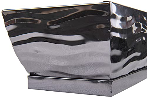 H Potter Succulent Planter Rectangular Plant Pot Flower Indoor Outdoor Window Box (Black Nickel Large) - color: Black Nickel Large
